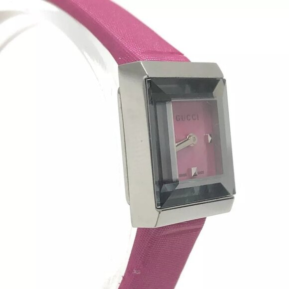 GUCCI Pink Shell Quartz Wristwatch Watch Wristwatch SS Silver/pink - Picture 3 of 12